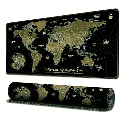 XSDSLS Tapis de Souris Gaming XL 800 x 300 mm Carte du Monde Tapis de Souris antidérapante Grande Texturée Résistant à Usure Lavable pour Maison/Bureau Améliore la précision et la Vitesse (SJDT-10)