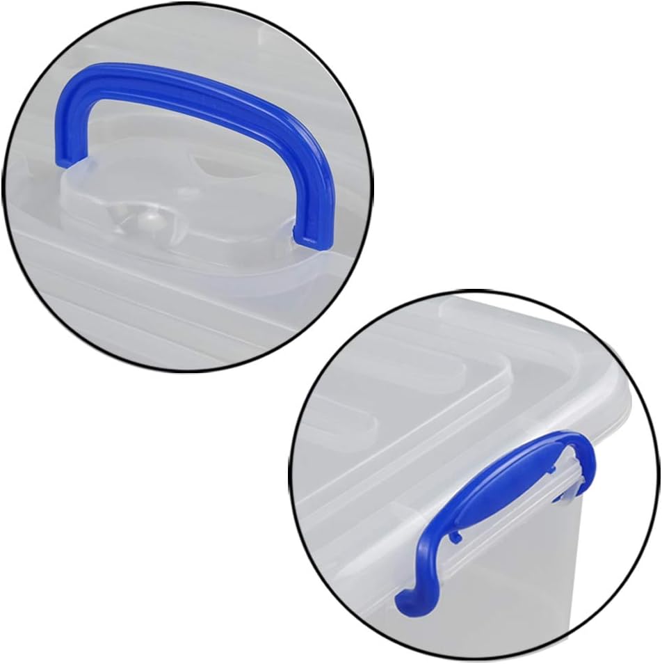 Eagrye 8 Quart Plastic Storage Latch Box, Clear Storage Bin Organizer with Handle, Set of 2