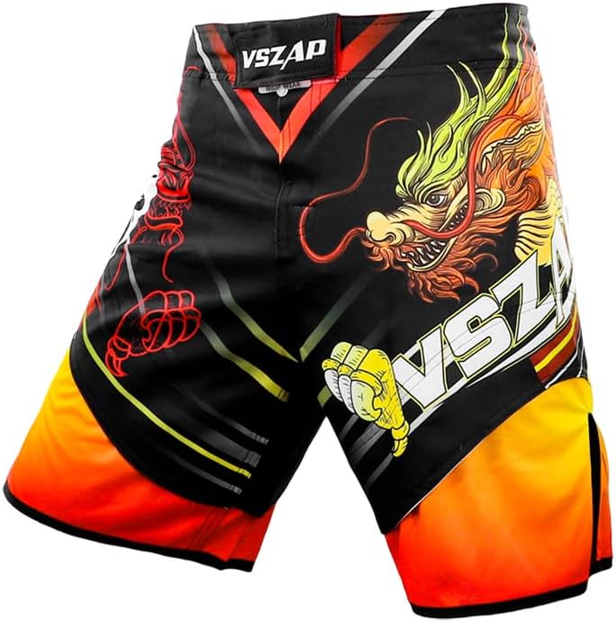 Red Dragon Sports Shorts, Suitable for Muay Thai, Boxing, Mixed Martial Arts, Martial Arts, and Brazilian Jujutsu