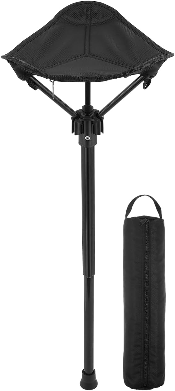 Portable Folding Chair: 3 Gear Height Adjustable Camping Stool - Lightweight Aluminum & 600D Nylon Collapsible Stool - Ideal for Outdoor, Camping, Fishing, Gardening, Hiking