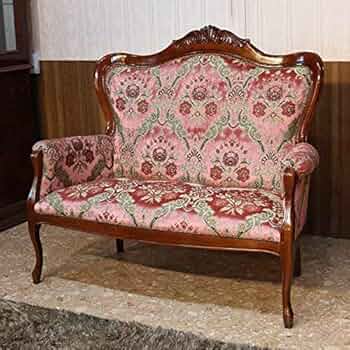 k802r111 イタリア製 2人掛けチェア ピンクストライプ 木製フレーム イタリア 家具 二人がけソファー ピンク ストライプ ラブソファ 2P 2人