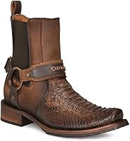 Vista 3 de Cuadra Botín para hombre en piel auténtica pitón marrón 1J2LPH