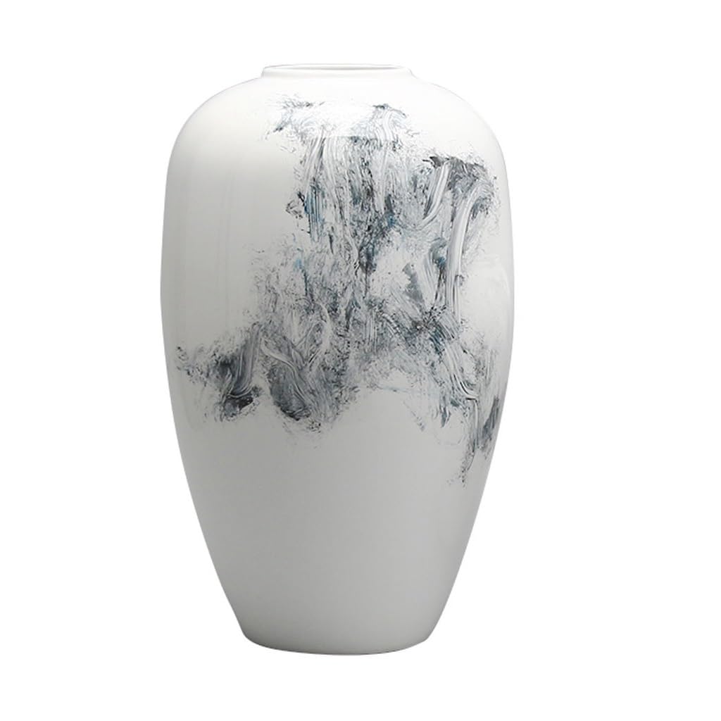 asdchZen Vases Retro Chinese Ceramic Vase Ornament Living Room Flower Arrangement Flower Hand-Painted Landscape Creative Home Decoration Flowers Vases,