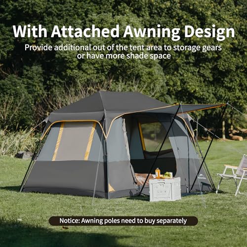 Naturehike Instant Camping Tent - Cape 4/6/8 Persons, Park Tent, Easy Set up, Waterproof UV Protection Instant Tent for Outdoor Adventures image 6
