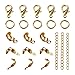 Bestewelry 800pcs Jewelry Findings Kit Open Jump Rings Lobster Claw Clasps Crimp End Bead Tips Twist Chain Extension End Chains for Jewelry Making DIY Crafts Supplies