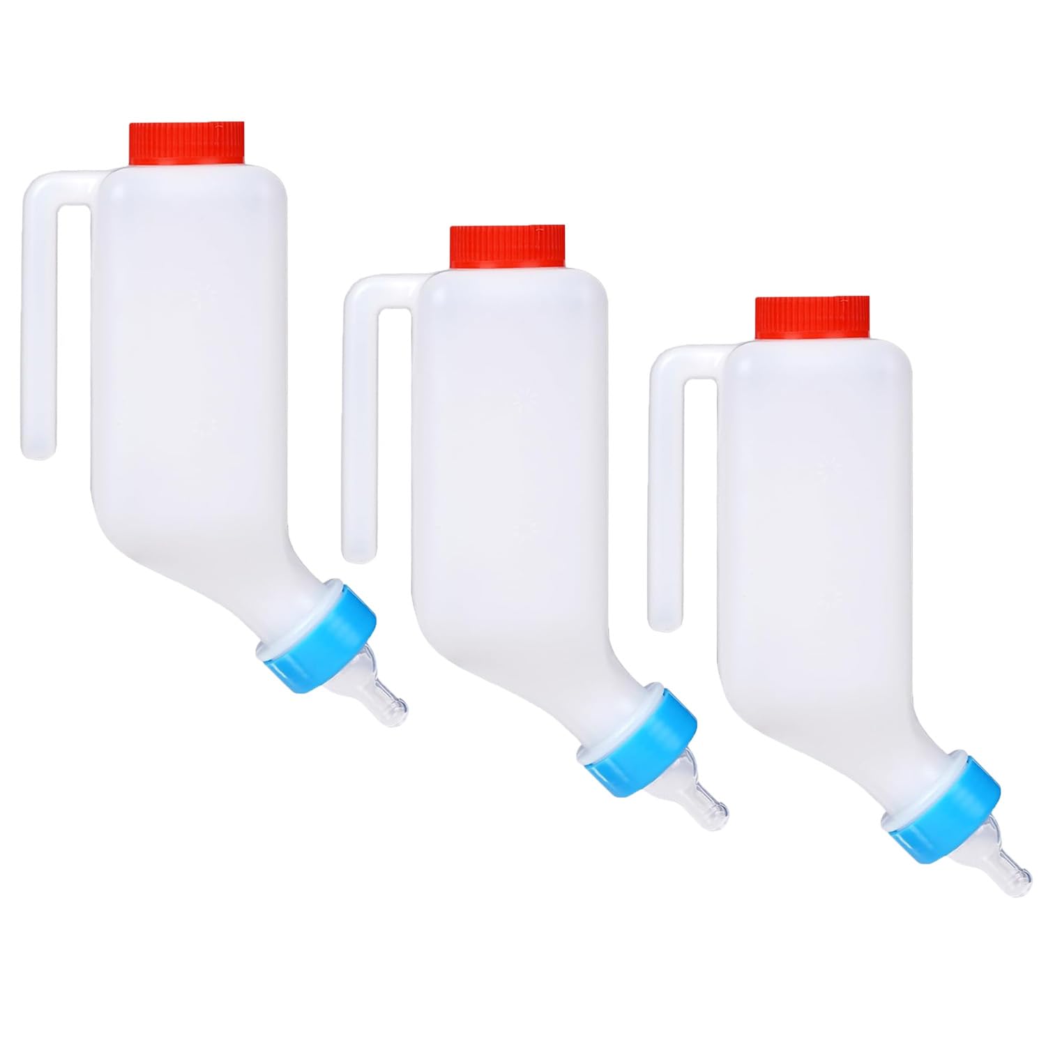 MEISO 3 Pièces Biberon d'agneau & Chèvre 500 ML, Bouteille d'alimentation d'agneau, Système de Boisson Suspendue, Seau à Lait en Bouteille pour Allaitement d'Agneaux & Bébé Chèvre (500 ML)