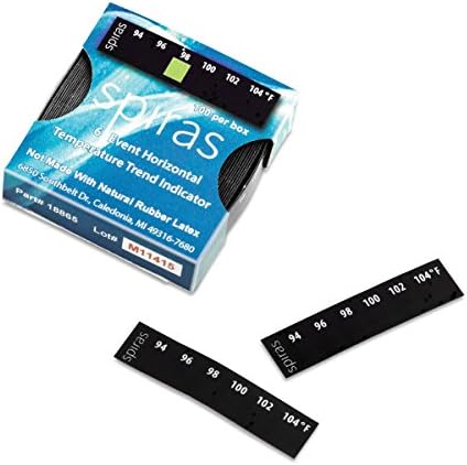 Spiras Horizontal Forehead Thermometer Temperature Indicators 94–104°F