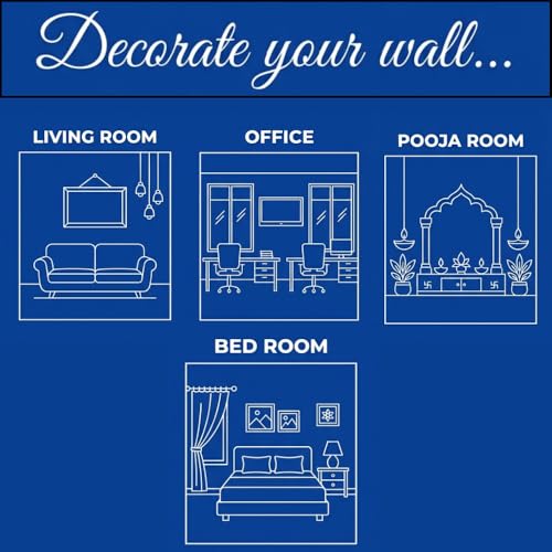 Image of Fabulous Landscape Ganesh Religious wall Poster Picking up Govardhan Parvat for Home Decor, Living Room, Bed Room, Kids Room (Self Adhesive Vinyl, Water Proof) (60 x 66 Inch)
