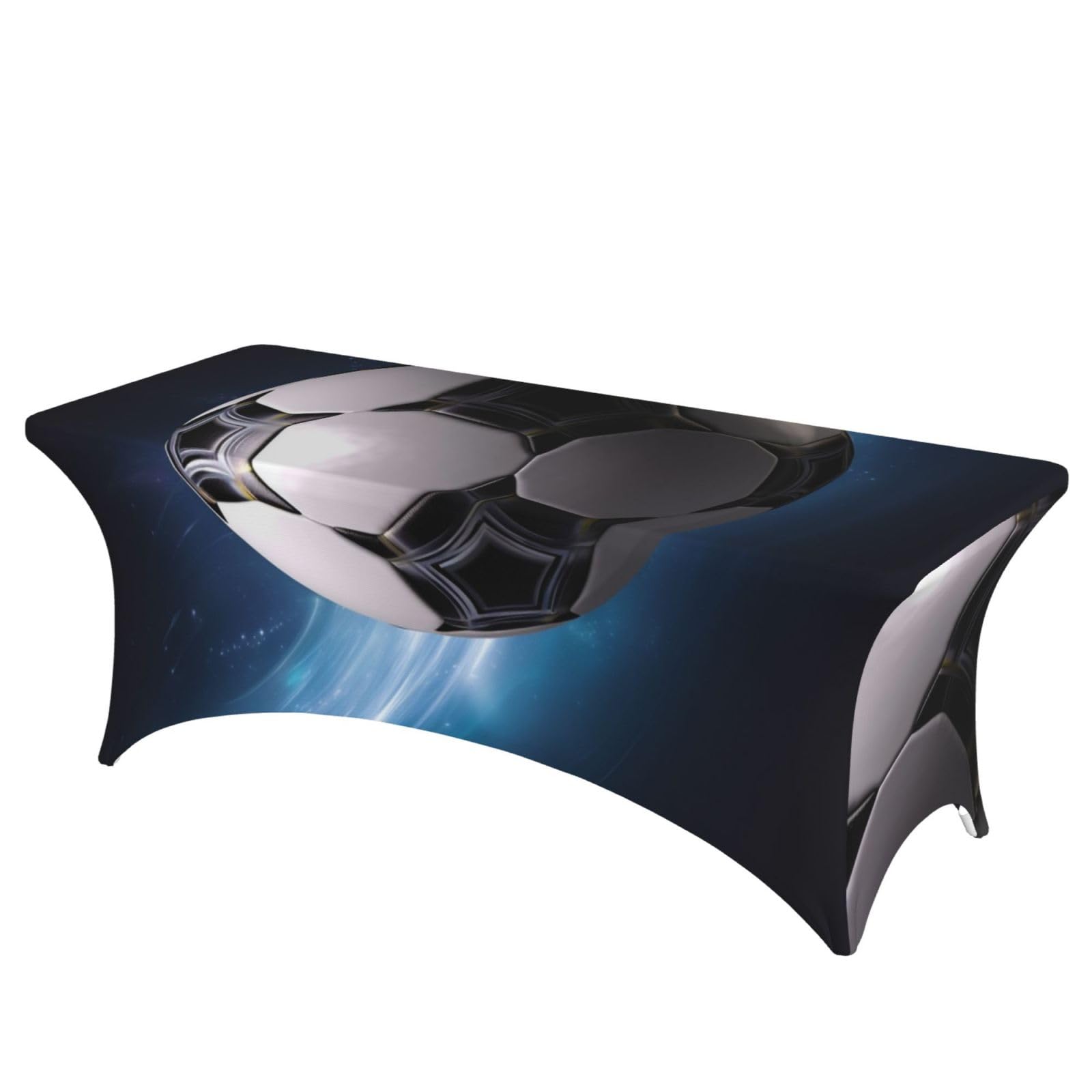 Nappe de table extensible football rectangulaire en élasthanne lavable pour décoration de fête