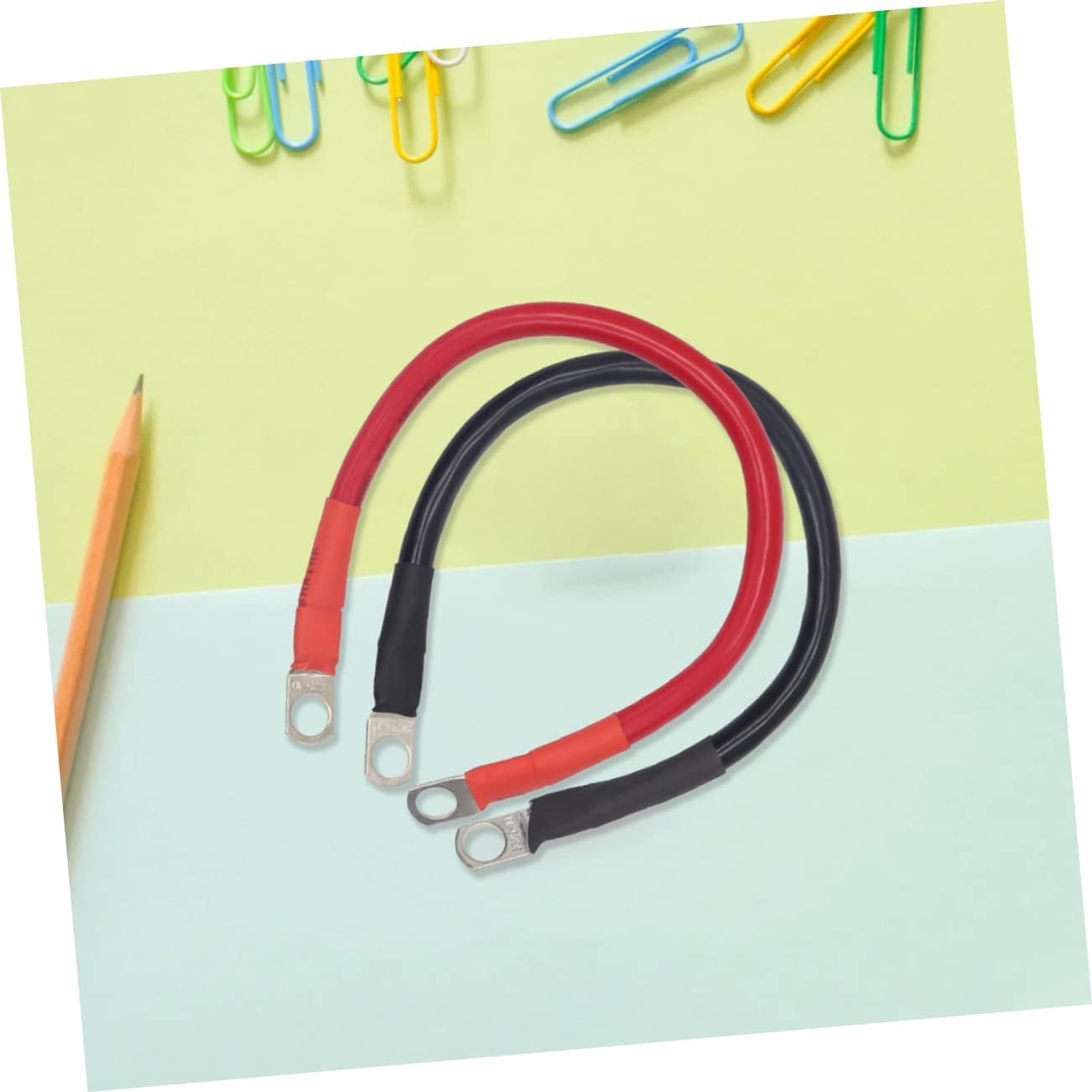 2pcs Battery Cable Line Automotive-Battery-Cables 4awg 25sqmm Red Positive Brown Negative Cable with Heat Shrink Terminals