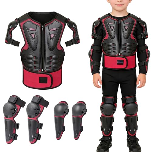 Mimoqk - Equipo de moto infantil - Ligereza y absorción de golpes - Protección torácica para bicicletas | Niños niñas Patinete Patines Skateboard