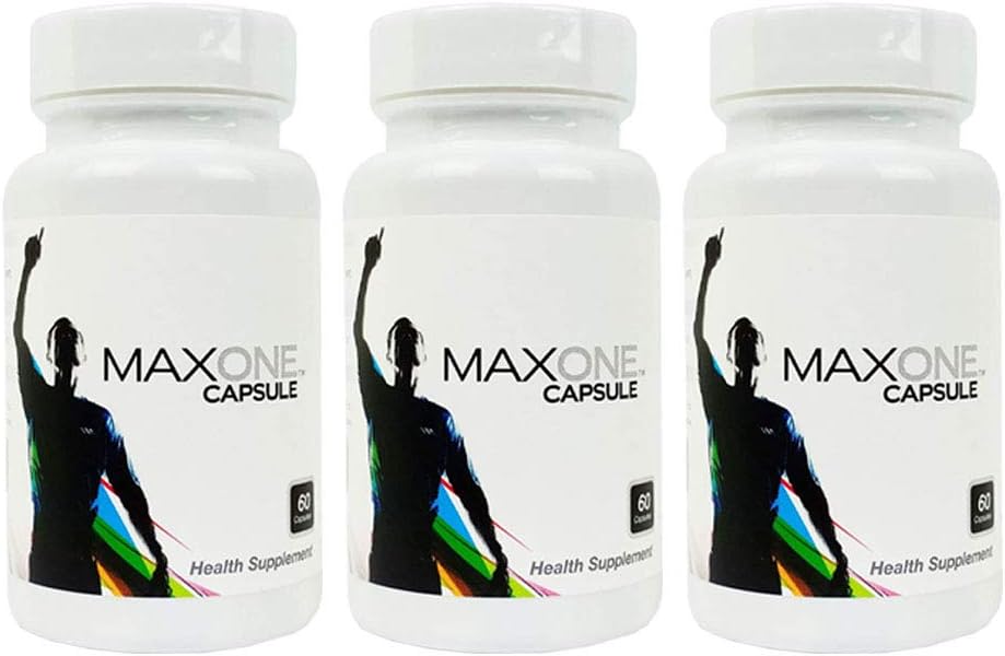 3 Bottles Max One Supplement with Focused Riboceine Fomula Promotes Optimal Level of Glutathione (60 vege Capsules per Bottle)