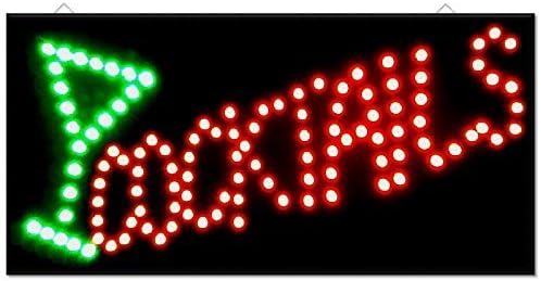 Cocktail Drinks Bar Pub Club Window Display Led Light Sign Lamp Home Restaurant Shop Disco Gift 48cm x 24cm