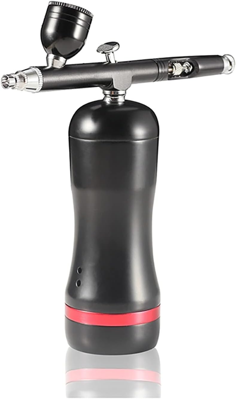 Sand Blaster Auto Start Stop Replace Battery Airbrush with Compressor Kit Portable Mini Makeup Nail Art Tattoo Paint Spary Air Brush (Color : Gold)