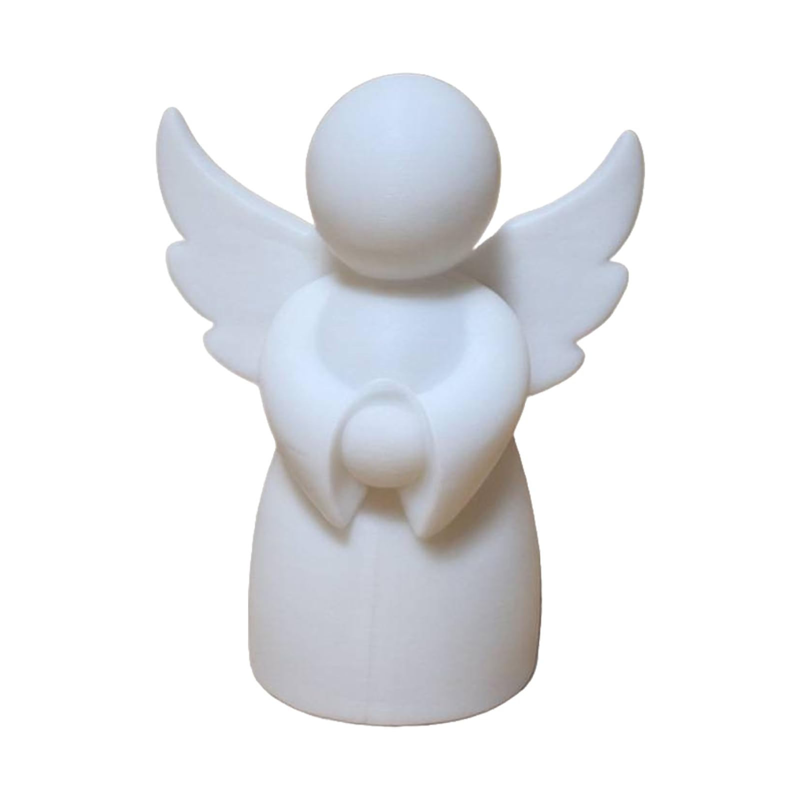 Pasisuu Mini Angel Figurine – 3D Printed White Matte Desk Ornament, Compact Guardian Angel Statue for Bookshelf Home Decor White