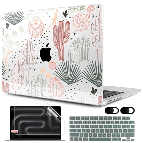 Image of MEEgoodo Case for MacBook Pro 16 inch 2026 2024 2023 2021, Laptop Hard Shell Compatible with M5 M4 M3 M2 M1 Pro /Max Chip, Fit Model A3429 /A3428 /A3403 /A3186 /A2991 /A2780 /A2485, Cacti