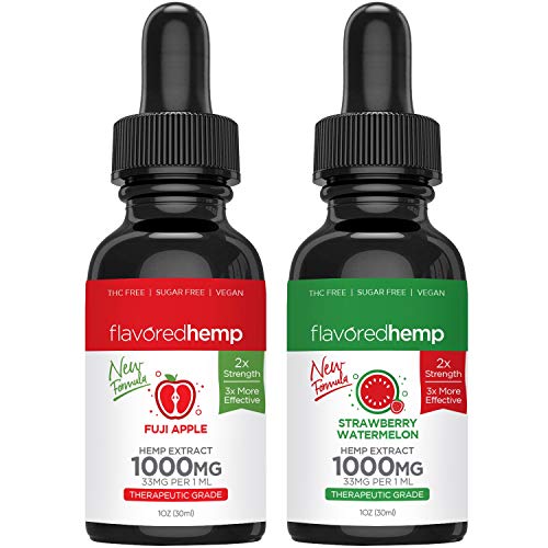 (2-Pack) Hemp Oil Extract for Pain, Anxiety & Stress Relief - Fuji Apple