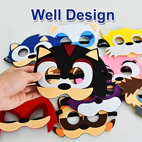 16 Pack Hedgehog Felt Masks Party Favors For Kid Hedgehog Themed Party Supplies Dress Up Masks Animal Birthday Cosplay Mask Cartoon Character Cosplay Photo Booth Prop Birthday Gift For Children Boys Girls #TOP2