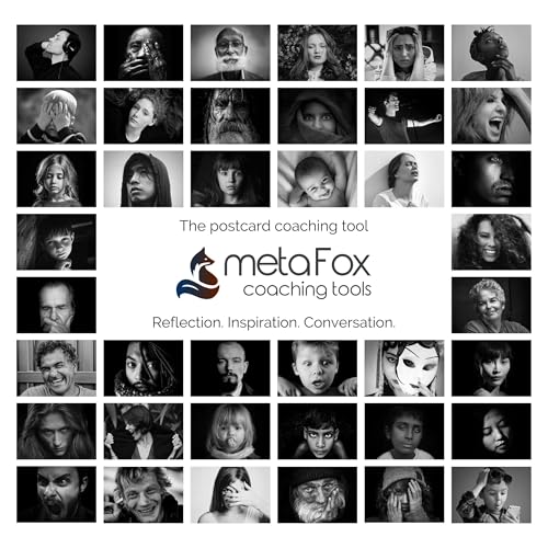 metaFox deep Pictures “Portraits of Emotions” – 52 Black and White Coaching Cards for Emotional Awareness, Therapy Tools for Teens and Adults, Visual Reflection Deck for Counselors and Facilitators