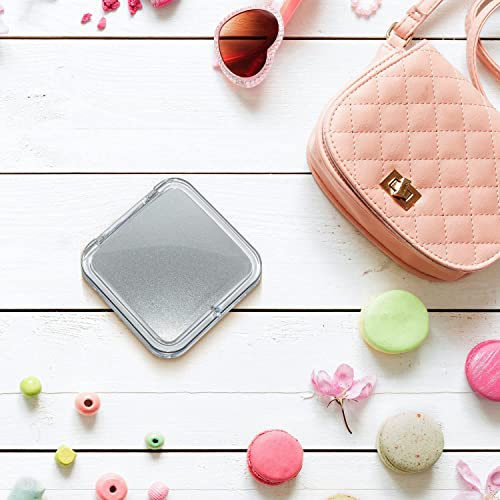 Small Compact 15X Magnifying Mirror For Travel - Handheld, Foldable & Lightweight - Mini Pocket-Sized Magnified Mirror For Purse - Square 3.3” X 3.3” #TOP5