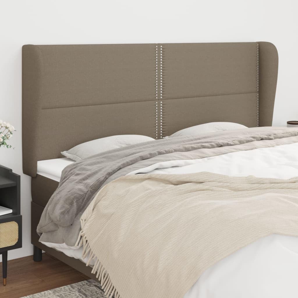 Reposacabezas para orejas taupe 203x23x118/128 cm, tejido transpirable, altura ajustable, patas de madera, soporte para la espalda para leer y ver la televisión, montaje con instrucciones.