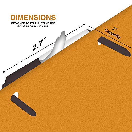 OLYMPX 100 Pcs of 2? Capacity Premium Self Adhesive Prong Paper Fastener Bases, 2.75 Inch Center for Paper File Clip Folder Accessories, 100 per Box by Olympx - Image 2