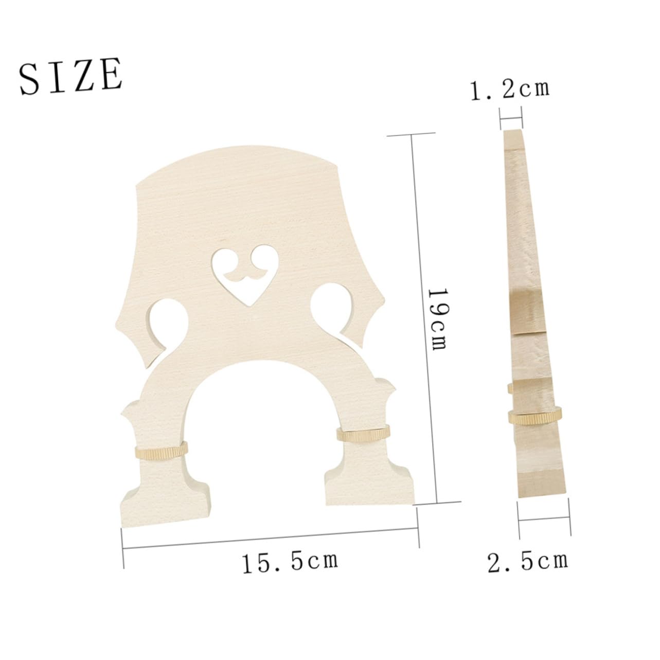 Sosoport Adjustable Maple Wood Violin Bridge Smooth Finish for Enhanced Sound Intonation for Low Pitched Instruments Violin Supplies for Luthiers