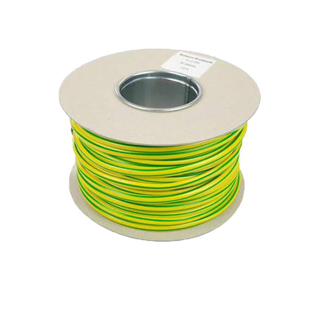 UKCABLE-TIES PVC Sleeving Flexible PVC Earth Cable Sleeving Blue Brown Green/Yelllow Electrical Cable Wire - 100 Meter Roll (Green/Yellow, 6mm)