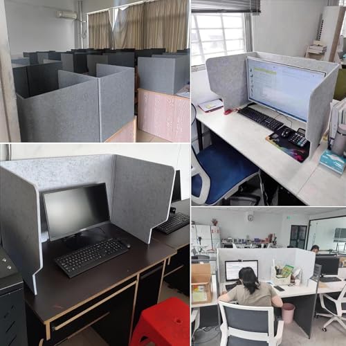 Cloison de bureau acoustique en U feutre 80cm gris