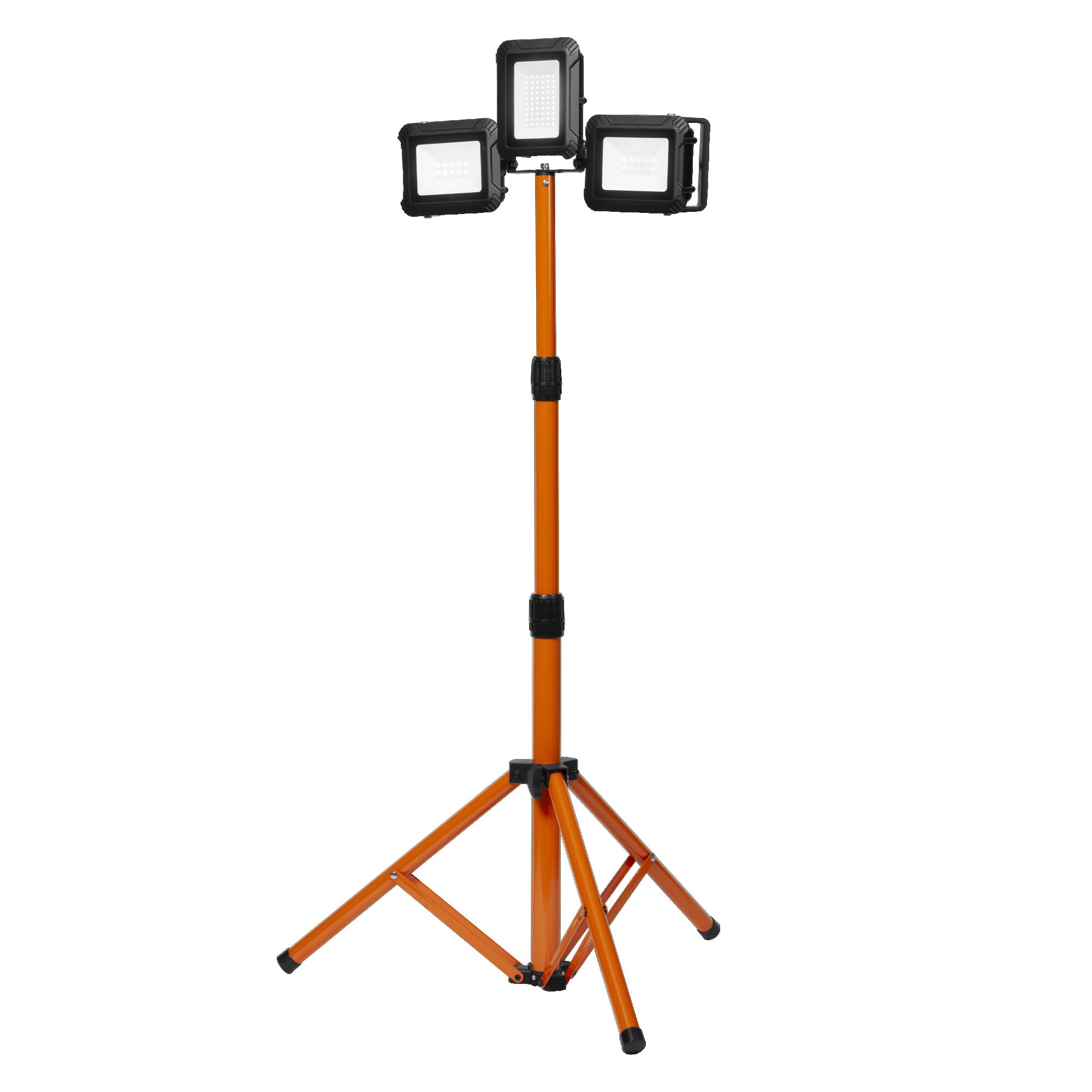 LEDVANCE Worklight LED Tripod - Arbeitslicht mit Stativ, zentraler Fluter mit 30W und zwei abnehmbaren Akku Strahlern 5W, IP54, 3280 Lumen, 4000K kaltweiß, Rotationswinkel 360°