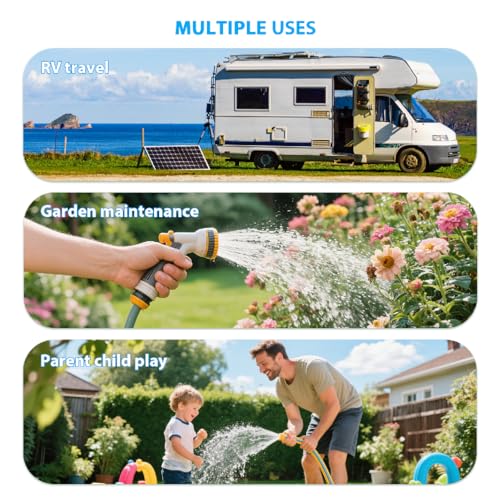 Image of Adjustable 180 &360 Metal Swivel Connector Fits,3 /4 inch Water Hose Fittings | Brass Metal Construction, Anti-Kink Faucet Hose Adapter, for RV, Outdoor, Yard Garden Irrigation