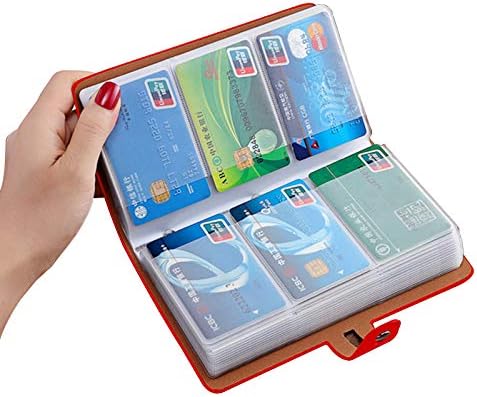 RFID Credit Card Holder, Leather Business Card Organizer with 96 Card Slots, Credit Card Protector for Managing Your Different Cards and Important Documents to Prevent Loss or Damage