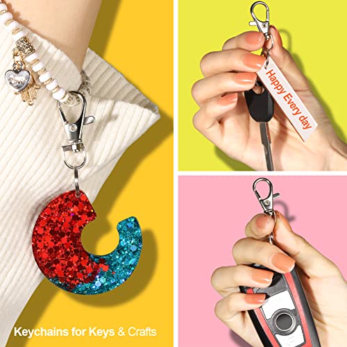 Image of LEOBRO 240PCS Lobster Claw Clasps and Key Rings, Keychain Making Kit, 120PCS Keychain Clips and 120PCS Key Chain Ring, for Keychains, Lanyard, Jewelry Making, Art Crafts, Silver