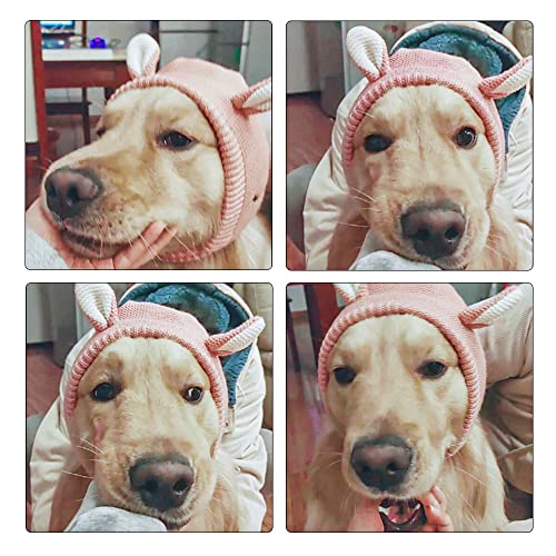 Image of Quiet Ears for Dogs Anxiety Barking Dog Ear Covers Muffs Snood for Noise | 2PCS Ear Hearing Earmuffs Fireworks Protection Anti Anxiety Dog Hat Large Dog (Purple & Grey)