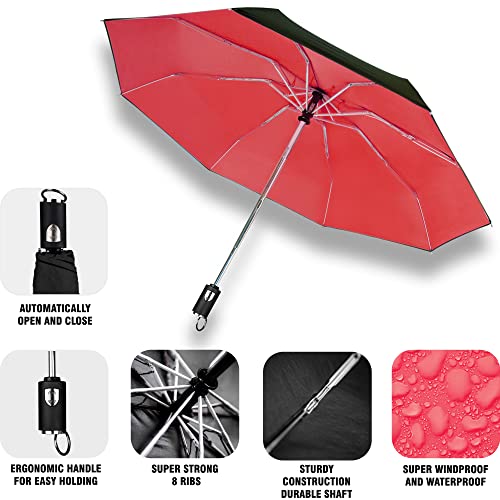 Red Umbrella Mini Umbrella For Backpack Portable Umbrella Compact Rain Umbrella Folding Umbrella Small Umbrella Auto Open And Close Umbrella Collapsible Umbrella For Women Umbrella Travel Windproof Umbrella For Rain #TOP1