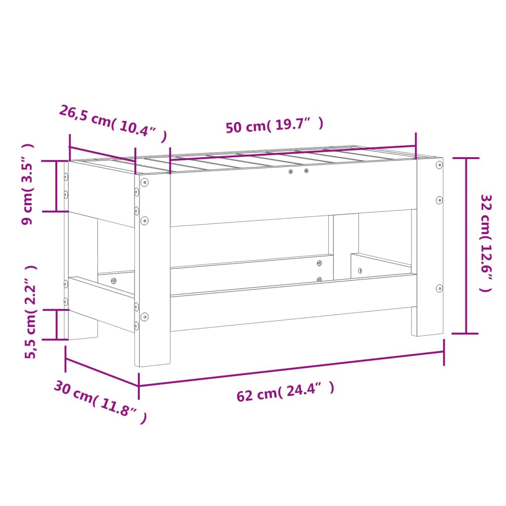 vidaXL Taburete de Jardín, Reposapiés Otomana de Palets de Relax, Mesa de Centro, Asiento para Patio Terraza, Madera Maciza de Pino