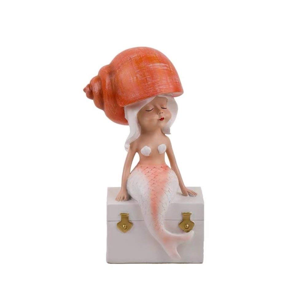 Statue conque fille en résine mignonne petite sculpture décorative pour maison et bureau