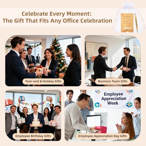 60 Pcs Employee Appreciation Gifts Bulk, 20 Wooden Phone Stands, 20 Motivational Pens with White Organza Bags, Thank You Gifts for Coworkers, Staff, Team, Volunteers, Nurses, Teachers, Office Desk by Tarevaniwa - Used condition - Image 3