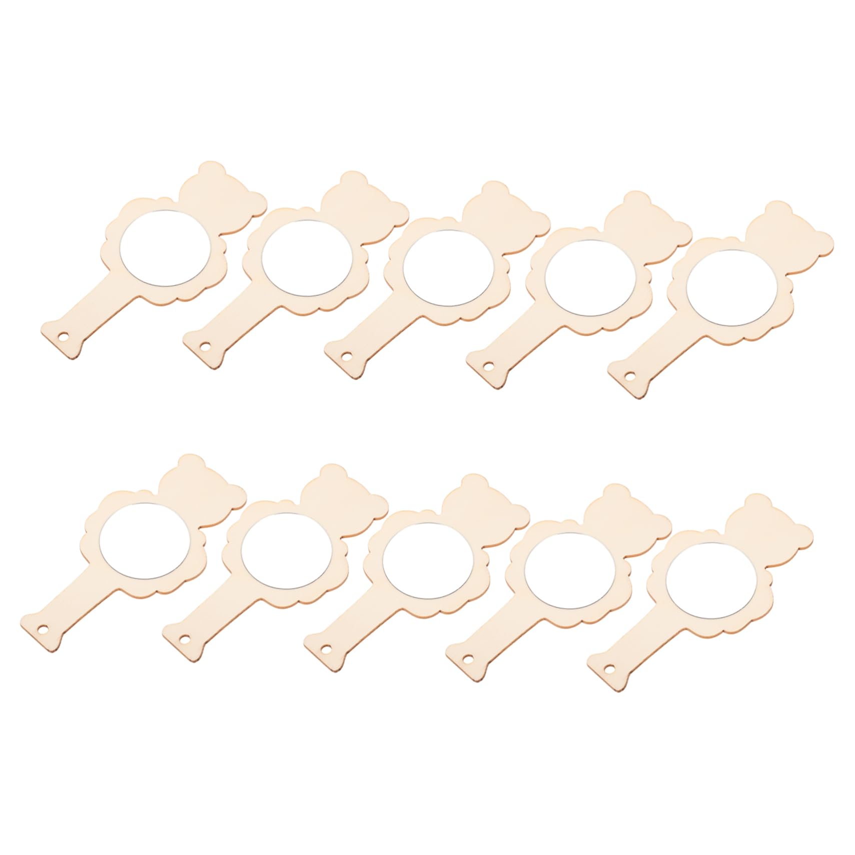 VICASKY DIY Printing Wood Mirror Toys 10pcs Children's Creative Makeup Mirror Accessories