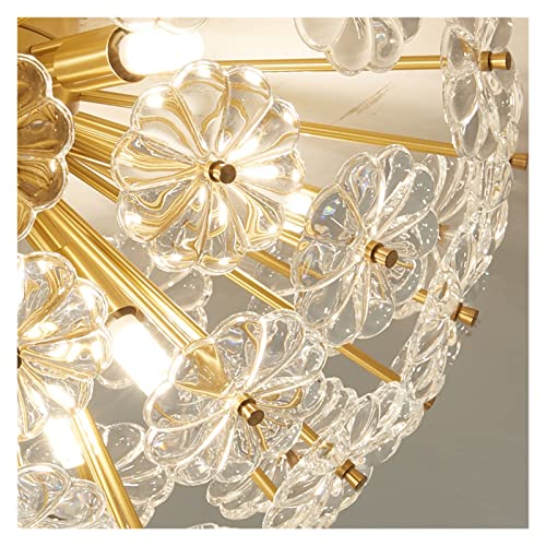 Chandelier Cristal LED Moderne Plafonnier Pétale Blanc D48cm
