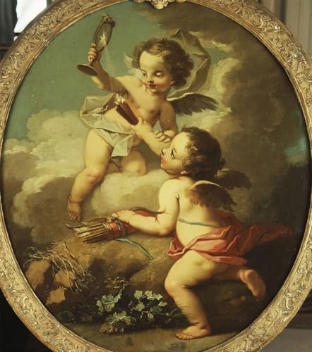 Une allégorie de l'amour putti s'ébattant dans un paysage 60x90cm