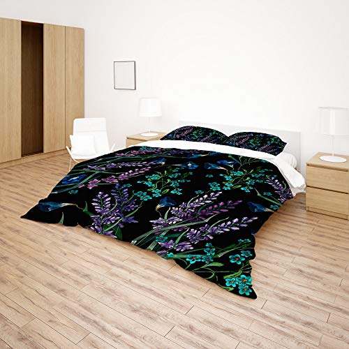 Housse de couette fleurs des champs imprimée sur polyester durable Super King
