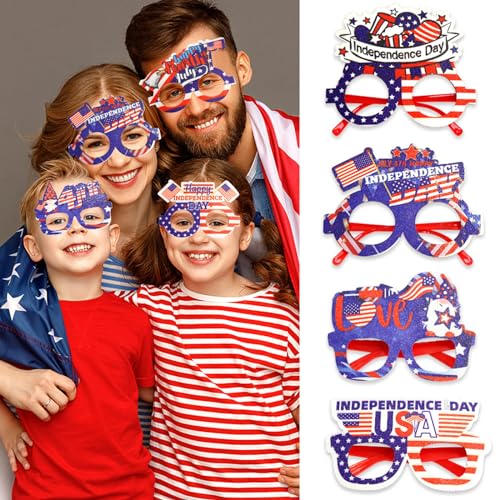 GOLOVENLD Patriotics Felt Glasses Eyewears Decorations Independence Day Party Supplies Colorful Letter Decorations For Outdoor