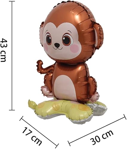 Miniatura 2 de Globos de animales 3D autosostenibles RUIANSI con forma de zorro, koala, león, elefante, panda, vaca, conejo, dinosaurio, triceratops, estegosaurio