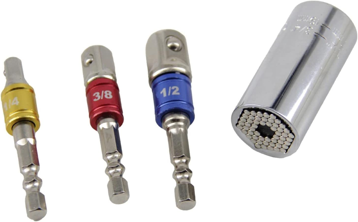 Schlag-Steckschlüssel-Adapter Set - 3 Adapter 7,6 Cm Für 1/4", 1/2", 3/8" Antrieb, Chrom-Vanadium Stahl