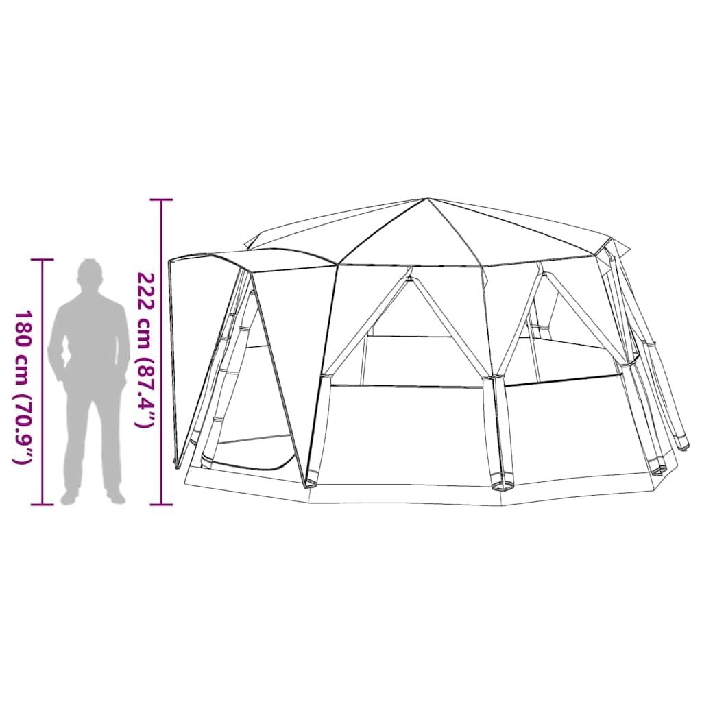 Zelt für Personen Grün, x x, mit abnehmbarem Regenfly, Belüftungsfenstern, E-Port, Moskitonetz, Winddicht und wasserdicht, ideal für Camping, Trekking, Strand, Outdoor