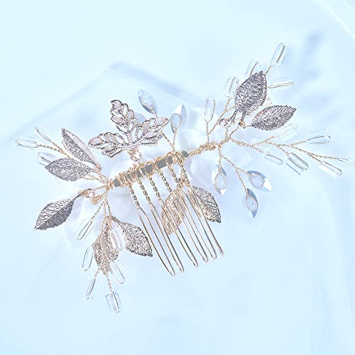 Beusoulover Wedding Hair Comb Clip, Wedding Hair Accessories For Brides, Crystal Bridal Hair Accessories Headpieces For Women, Girl, Party, Prom, (Style A) #TOP4