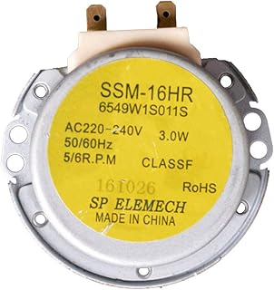 Hylotele Moteur synchrone à Plateau tournant SSM-16HR AC220-240V 3W 50/60Hz 6549W1S011S Compatible avec Le Four à Micro-Ondes LG Moteur de Plateau tournant SSM-16HR