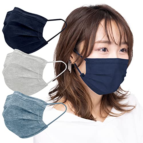 Fkstyle マスク 50枚入り 使い捨て 不織布 血色 カラー 両面同色 大人用
