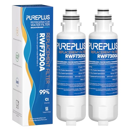 Image of PUREPLUS HX2019FR-A Replacement Refrigerator Water Filter, Compatible with Hisense HX2019FR-A, HX2019F-A, HRM260N6TSE, HRFD560SW, HRCD585BW, HRFD634BW, HRCD650BW, HRCD586TBWB, Mora MRM260N6TSE, 2PACK